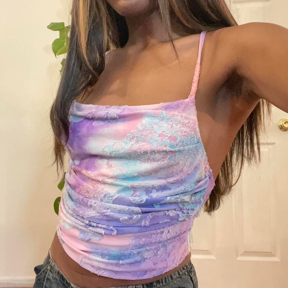 Cotton candy backless top - Picture 1 of 4